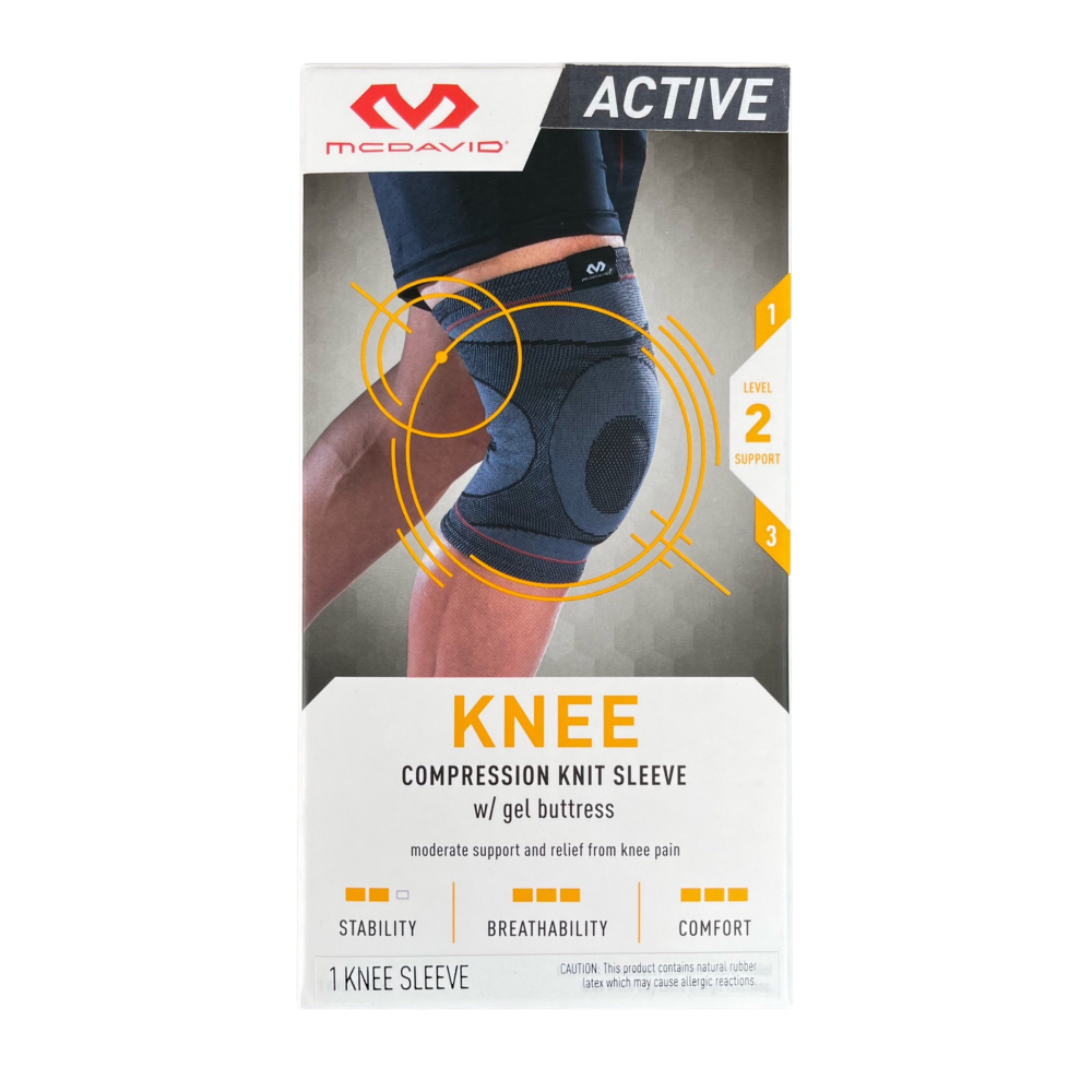 McDavid Active Comp Knit Knee Sleeve w/ gel buttress